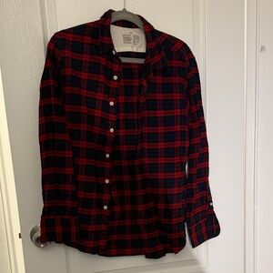 Muji Red and Navy Plaid Casual Shirt